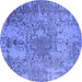 Round Oriental Blue Industrial Rug, urb2502blu