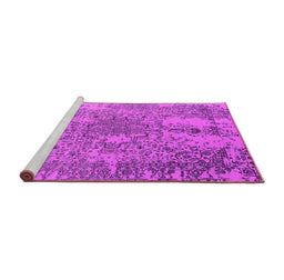 Sideview of Machine Washable Oriental Pink Industrial Rug, wshurb2502pnk