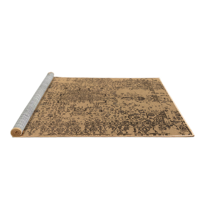 Sideview of Machine Washable Oriental Brown Industrial Rug, wshurb2502brn