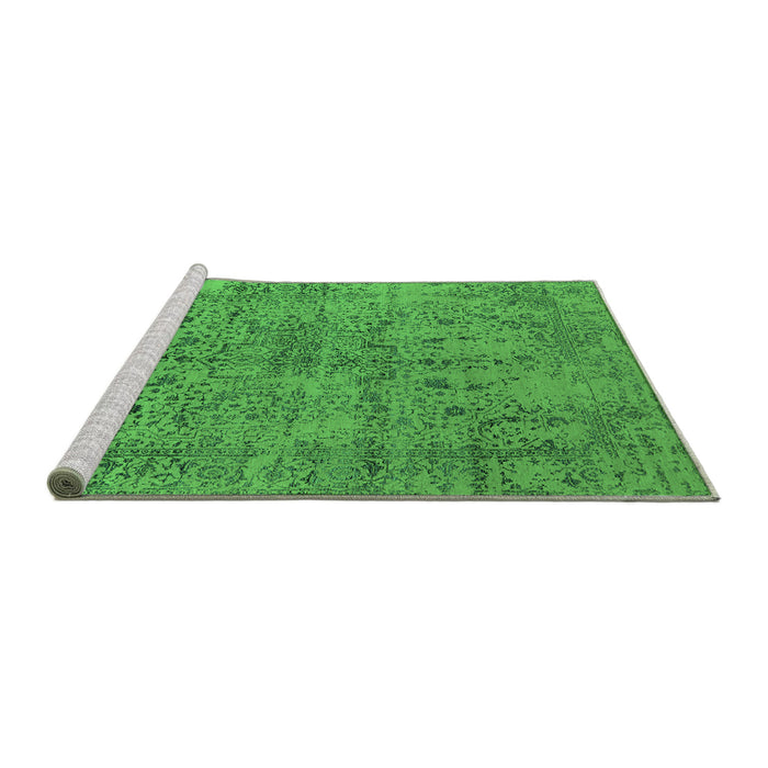 Sideview of Machine Washable Oriental Green Industrial Area Rugs, wshurb2503grn