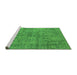 Sideview of Machine Washable Oriental Green Industrial Area Rugs, wshurb2503grn