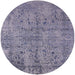 Round Mid-Century Modern Purple Oriental Rug, urb2503