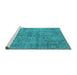 Sideview of Machine Washable Oriental Turquoise Industrial Area Rugs, wshurb2503turq