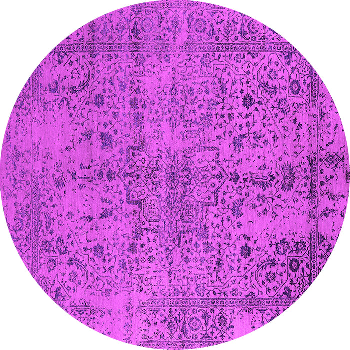 Round Oriental Pink Industrial Rug, urb2503pnk