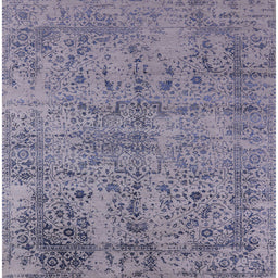 Square Mid-Century Modern Purple Oriental Rug, urb2503
