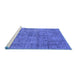 Sideview of Machine Washable Oriental Blue Industrial Rug, wshurb2503blu