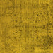 Square Machine Washable Oriental Yellow Industrial Rug, wshurb2503yw