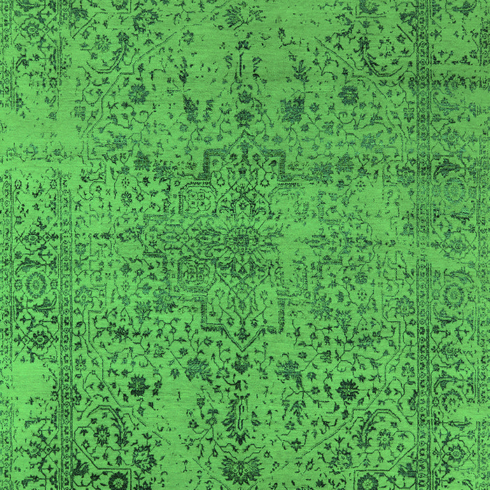 Machine Washable Oriental Green Industrial Area Rugs, wshurb2503grn