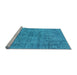 Sideview of Machine Washable Oriental Light Blue Industrial Rug, wshurb2504lblu