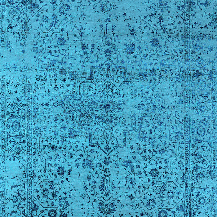 Machine Washable Oriental Light Blue Industrial Rug, wshurb2504lblu