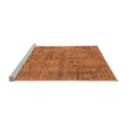Sideview of Machine Washable Oriental Orange Industrial Area Rugs, wshurb2504org