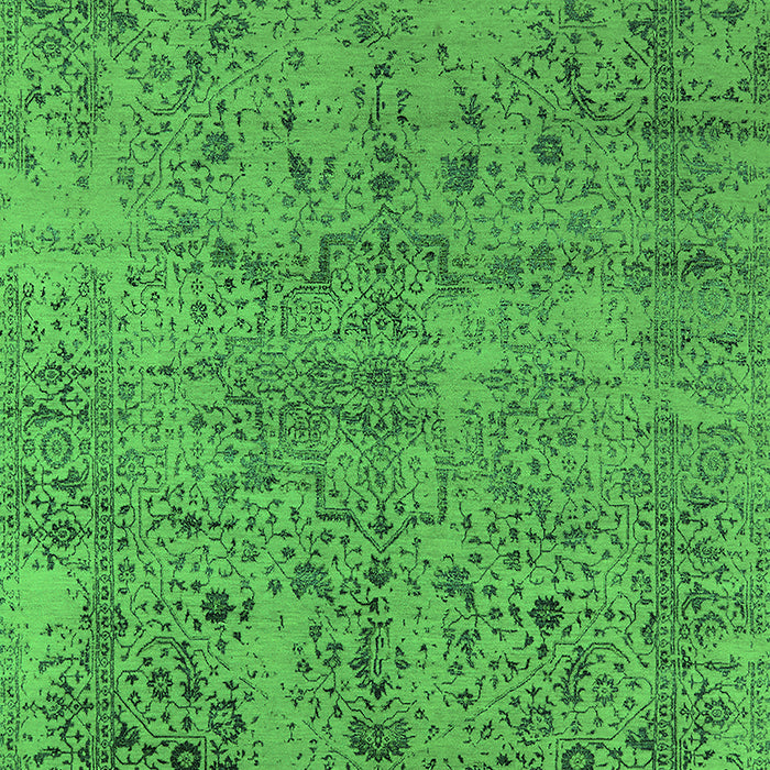 Machine Washable Oriental Green Industrial Area Rugs, wshurb2504grn