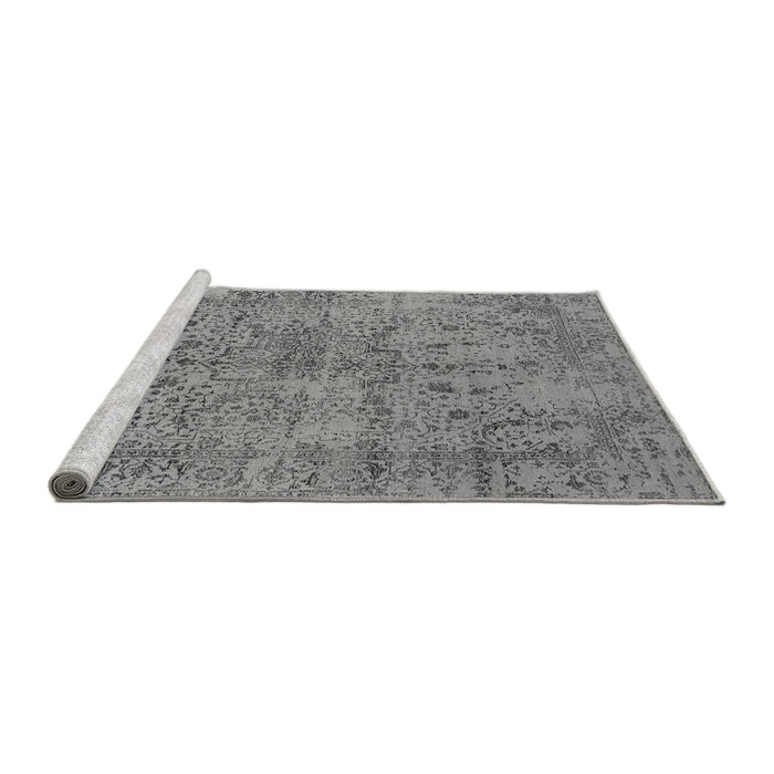 Sideview of Machine Washable Oriental Gray Industrial Rug, wshurb2504gry