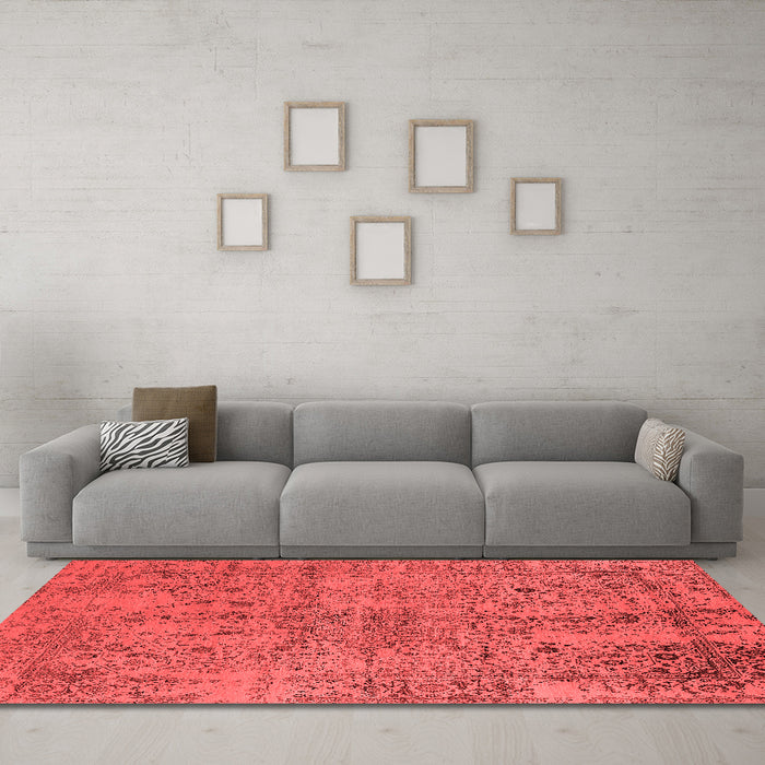 Industrial Red Washable Rugs