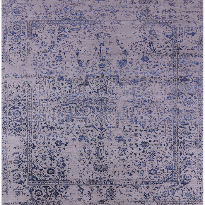 Square Mid-Century Modern Purple Oriental Rug, urb2504