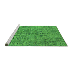 Sideview of Machine Washable Oriental Green Industrial Area Rugs, wshurb2504grn