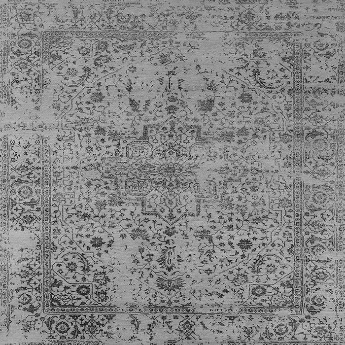 Square Machine Washable Oriental Gray Industrial Rug, wshurb2504gry