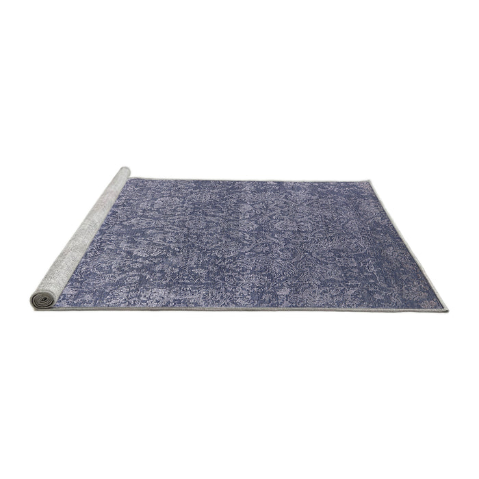 Sideview of Machine Washable Industrial Modern Blue Gray Rug, wshurb2505