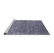 Sideview of Machine Washable Industrial Modern Blue Gray Rug, wshurb2505