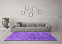 Machine Washable Oriental Purple Industrial Rug, wshurb2505pur