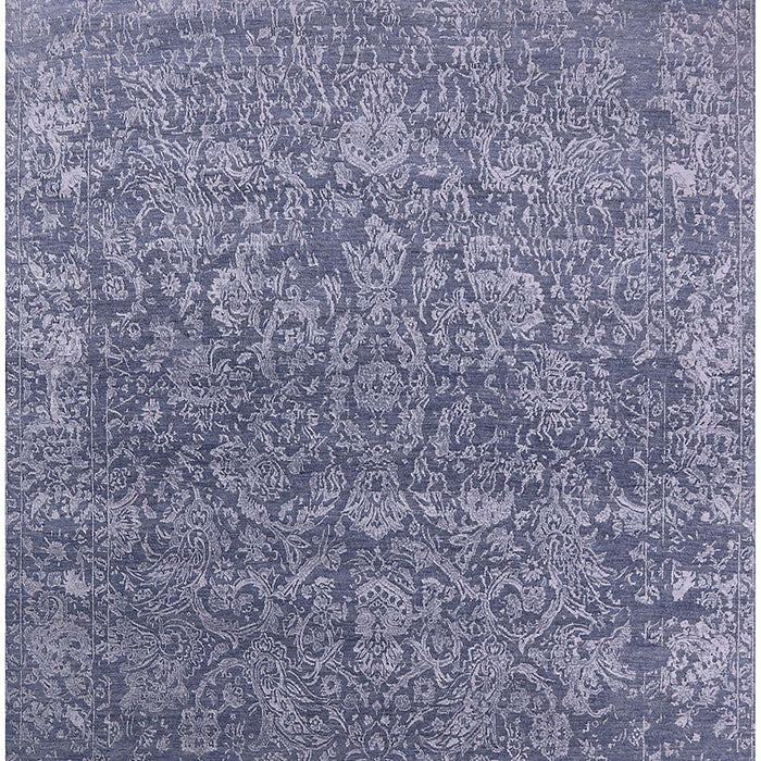 Mid-Century Modern Blue Gray Oriental Rug, urb2505