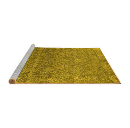Sideview of Machine Washable Oriental Yellow Industrial Rug, wshurb2505yw
