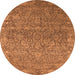 Round Oriental Orange Industrial Rug, urb2505org