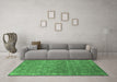 Machine Washable Oriental Emerald Green Industrial Area Rugs in a Living Room,, wshurb2505emgrn
