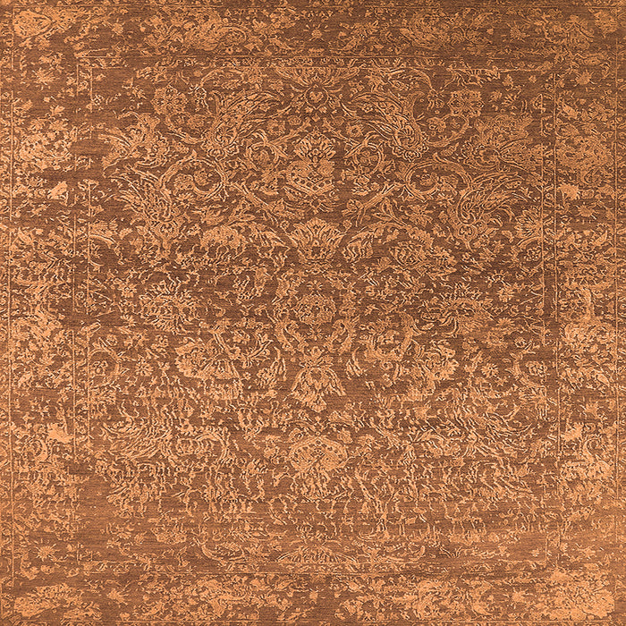 Square Oriental Orange Industrial Rug, urb2505org