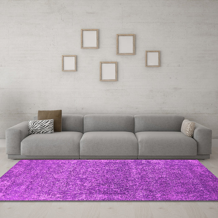 Machine Washable Oriental Pink Industrial Rug in a Living Room, wshurb2505pnk