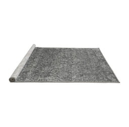Sideview of Machine Washable Oriental Gray Industrial Rug, wshurb2505gry