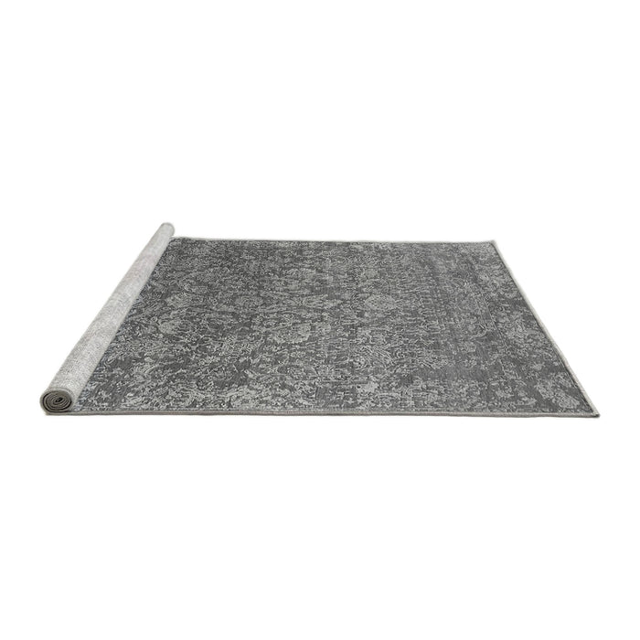 Sideview of Machine Washable Oriental Gray Industrial Rug, wshurb2505gry