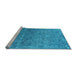 Sideview of Machine Washable Oriental Light Blue Industrial Rug, wshurb2505lblu