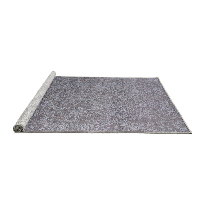 Sideview of Machine Washable Industrial Modern Blue Gray Rug, wshurb2506