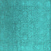 Square Oriental Turquoise Industrial Rug, urb2506turq