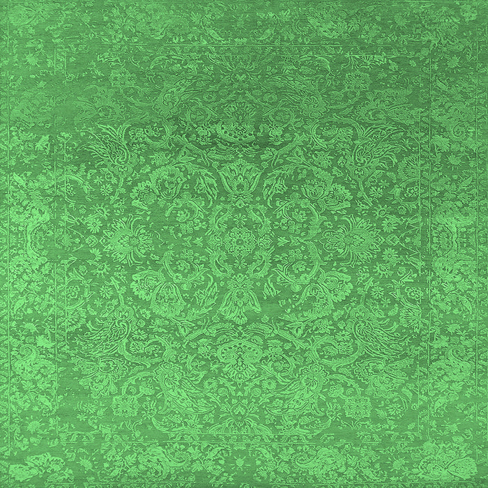 Square Oriental Emerald Green Industrial Rug, urb2506emgrn