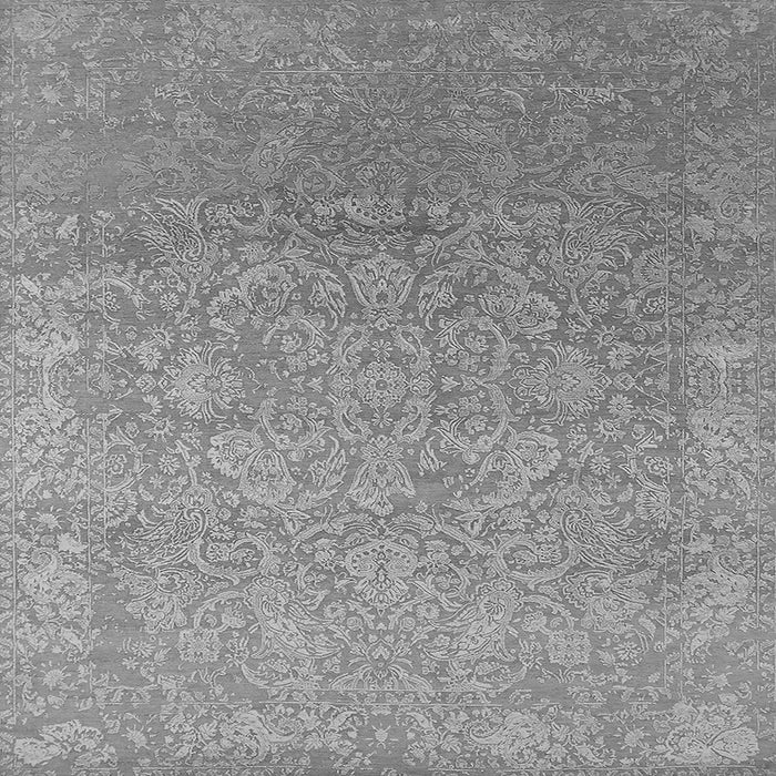 Square Machine Washable Oriental Gray Industrial Rug, wshurb2506gry