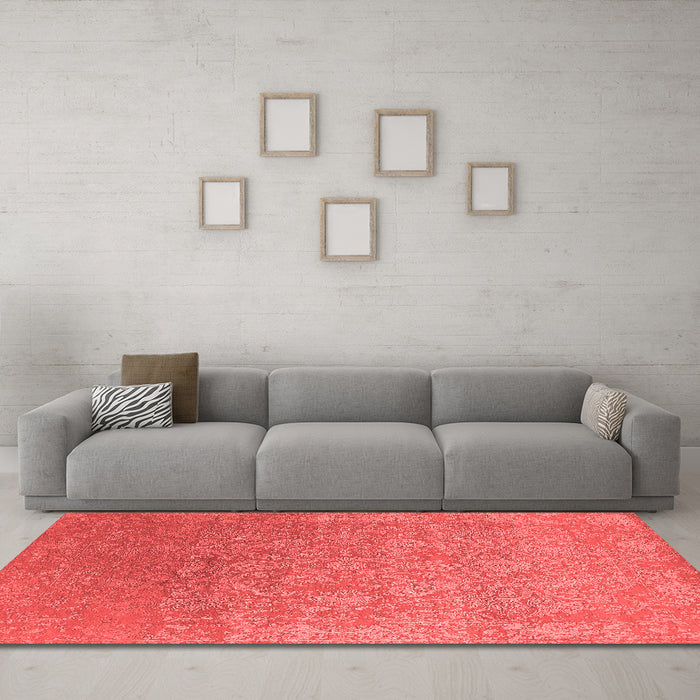 Industrial Red Washable Rugs