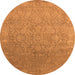 Round Oriental Orange Industrial Rug, urb2506org