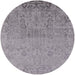 Round Machine Washable Industrial Modern Dark Gray Rug, wshurb2507