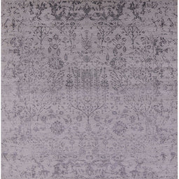 Square Mid-Century Modern Dark Gray Oriental Rug, urb2507