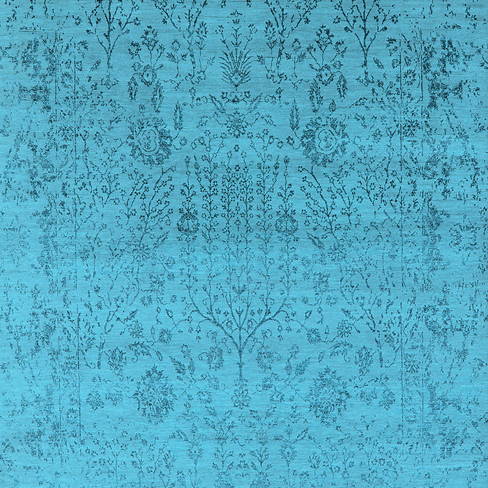 Machine Washable Oriental Light Blue Industrial Rug, wshurb2507lblu