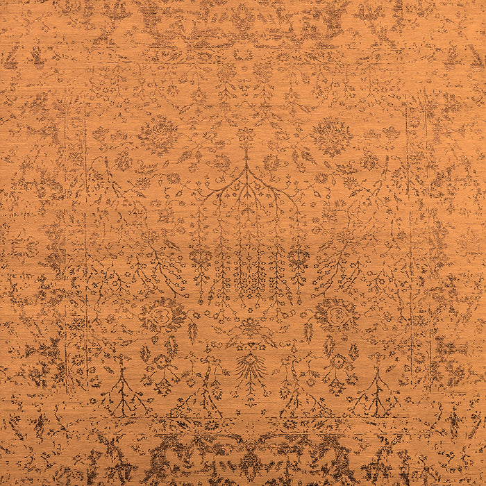 Square Oriental Orange Industrial Rug, urb2507org