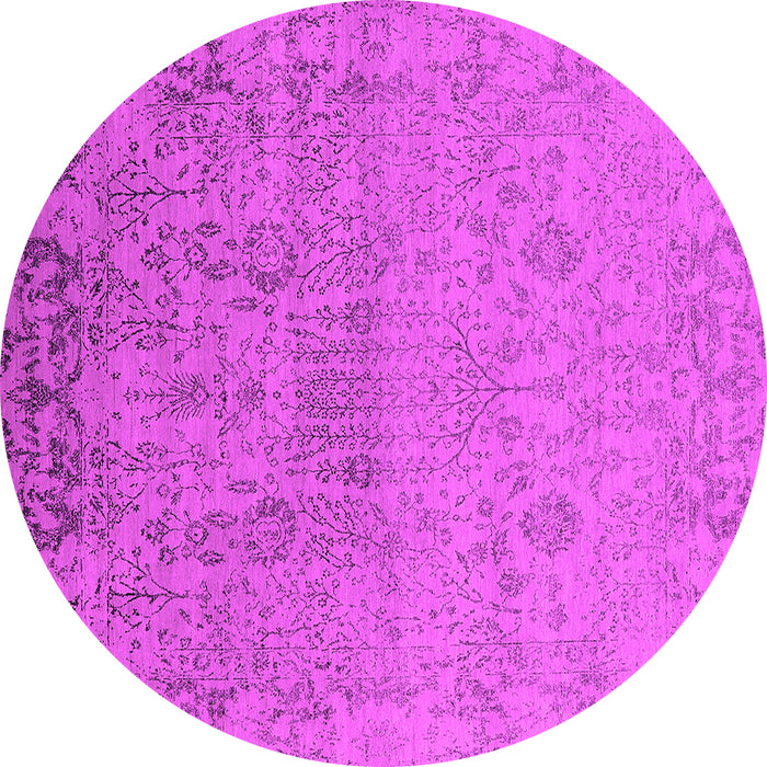Round Oriental Pink Industrial Rug, urb2507pnk