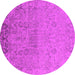 Round Oriental Pink Industrial Rug, urb2507pnk