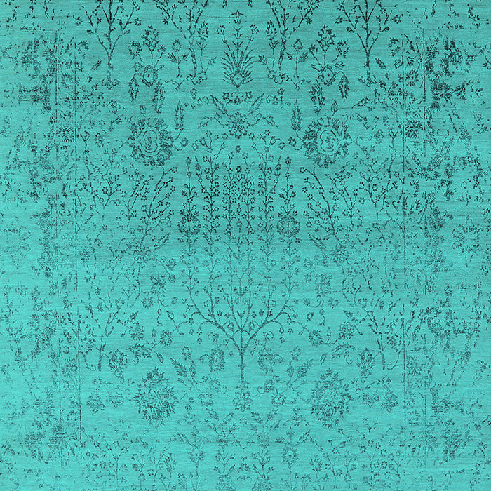 Machine Washable Oriental Turquoise Industrial Area Rugs, wshurb2507turq