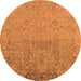 Round Oriental Orange Industrial Rug, urb2507org