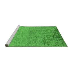Sideview of Machine Washable Oriental Green Industrial Area Rugs, wshurb2507grn