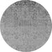 Round Oriental Gray Industrial Rug, urb2507gry