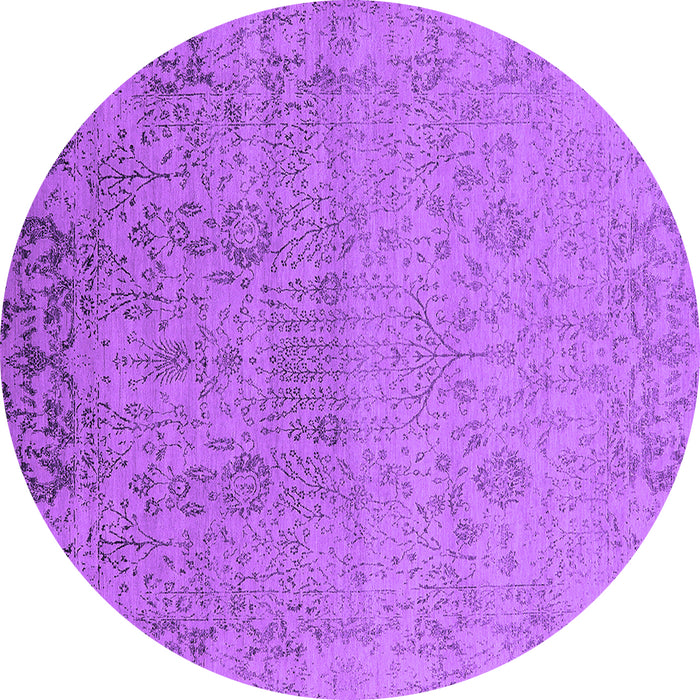 Round Oriental Purple Industrial Rug, urb2507pur